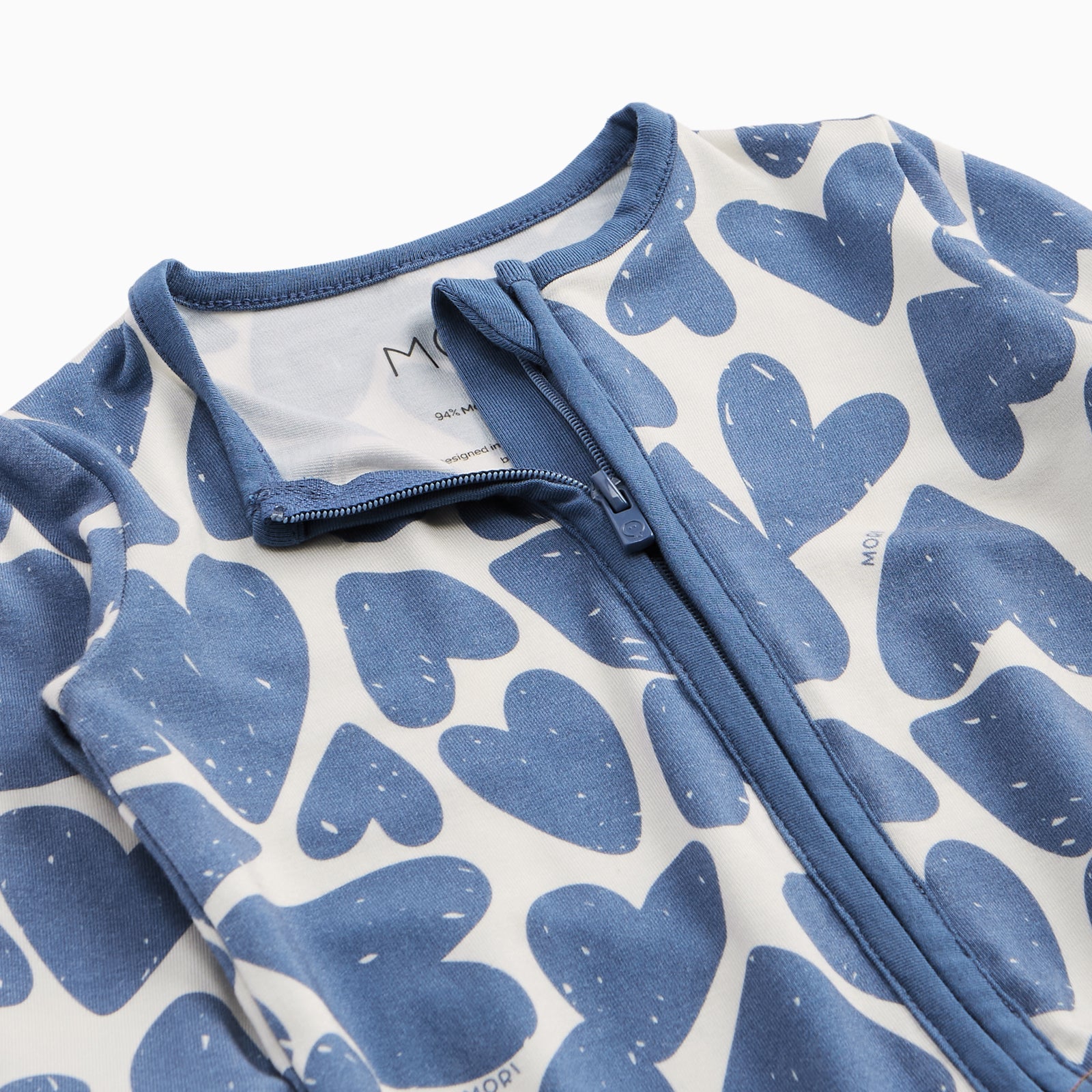 Blue Hearts Clever Zip Sleepsuit