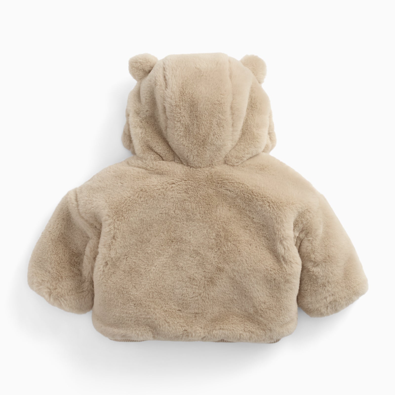 Bear Faux Fur Hooded Jacket