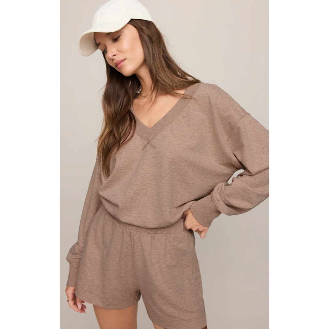Z SUPPLY - EVERYDAY FRENCH TERRY V-NECK | Heather Ash