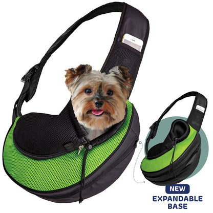 Katziela - Pet Carrier Expandable Sling For Small Dogs And Cats Black