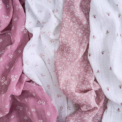 aden + anais Organic Cotton Swaddles - 4 Pack - Heritage Floral