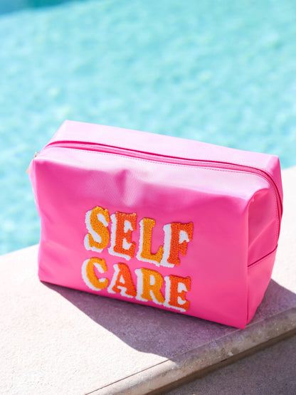"SELF CARE" OVERSIZED ZIP POUCH