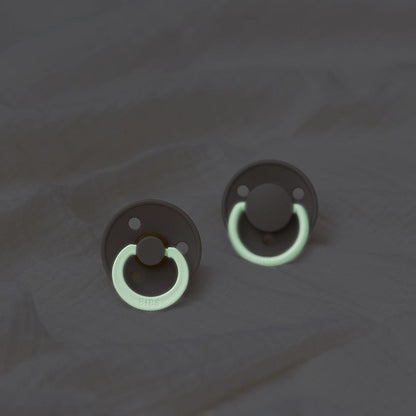 BIBS Colour GLOW Latex Pacifiers - Sage + Cloud - 2 Pack