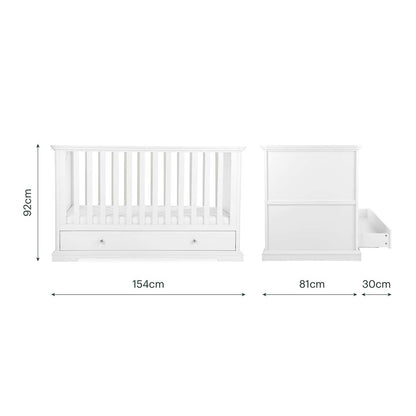 CuddleCo Beaumont Cot Bed - Low - White