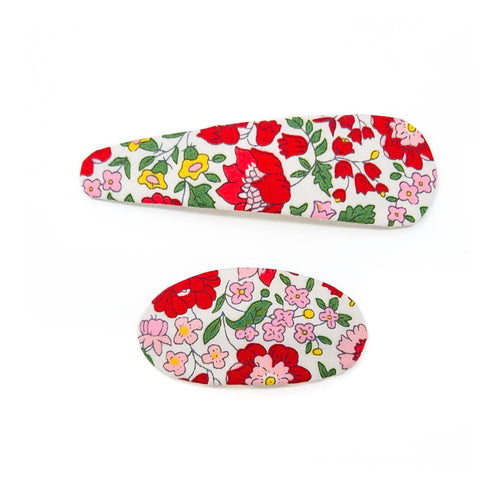 2pc Mixed Shape Clip Set  - Floral