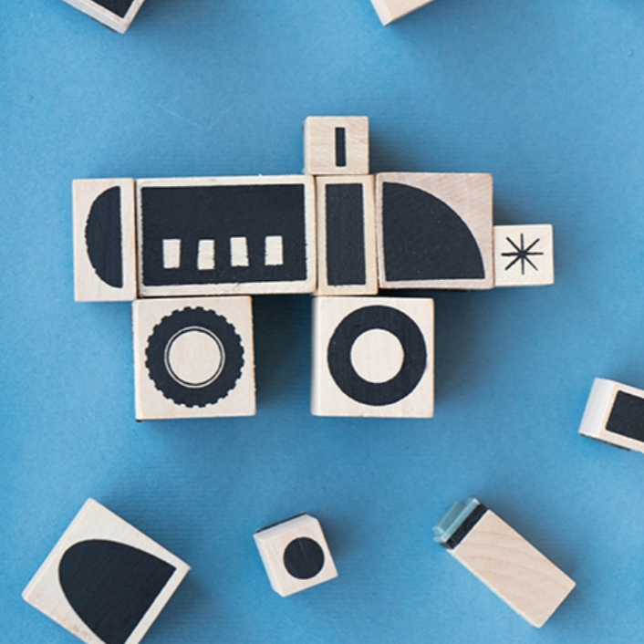 Bam! Transports -16 Wooden Stamps