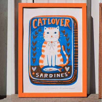 Cat Lover Risograph Art Print
