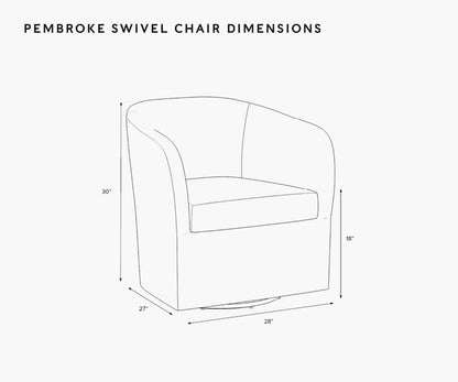 Pembroke Swivel Chair - Ditsy Dahlia Navy
