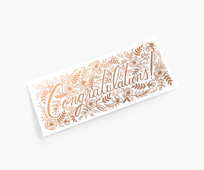 Champagne Floral Money Holder Congrats Card - Single Card