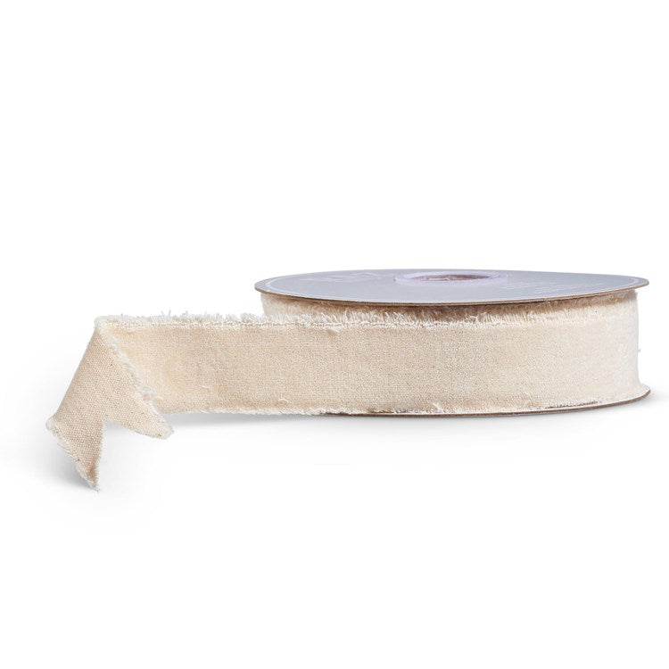 1.5 x 10 Yds Ivory Velvet Ribbon