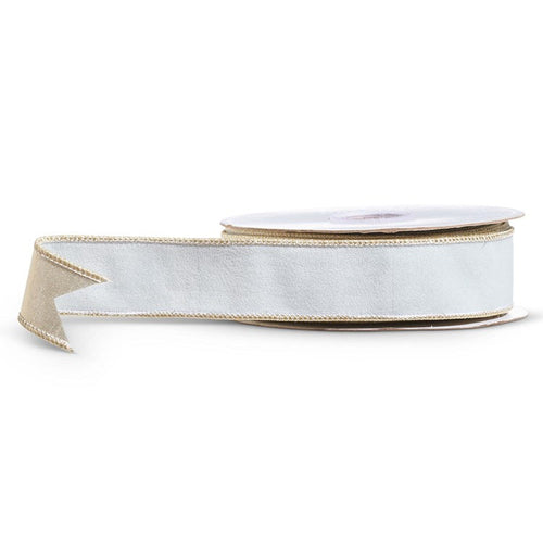 1.5 x 10 Yds Pale Blue Ribbon with Gold Trim