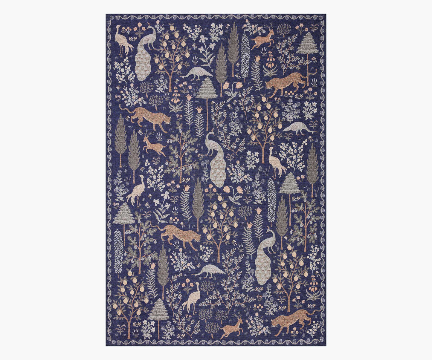 Menagerie Forest Printed Rug - Navy