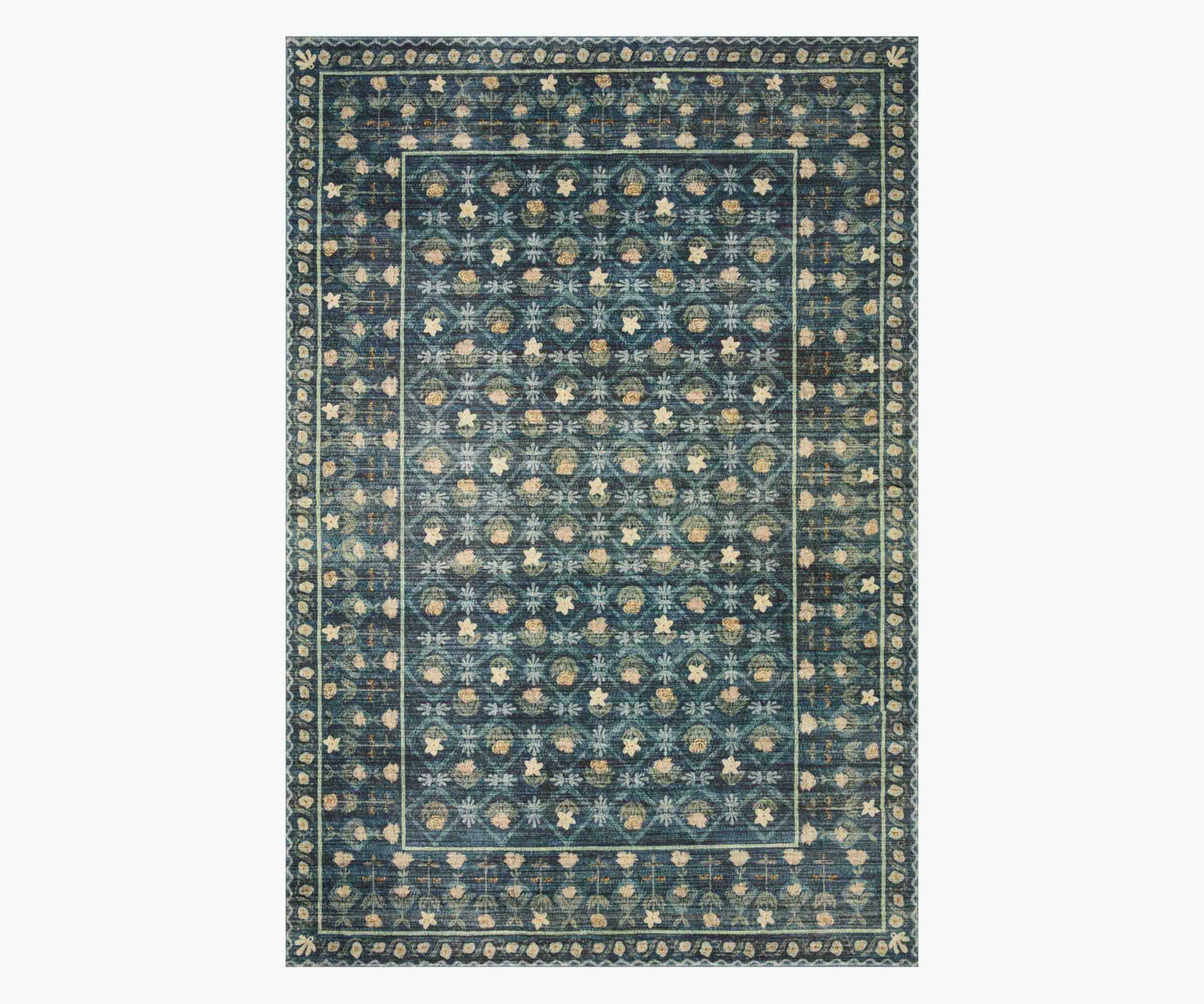 Eden Lattice Power Loomed Rug - Indigo