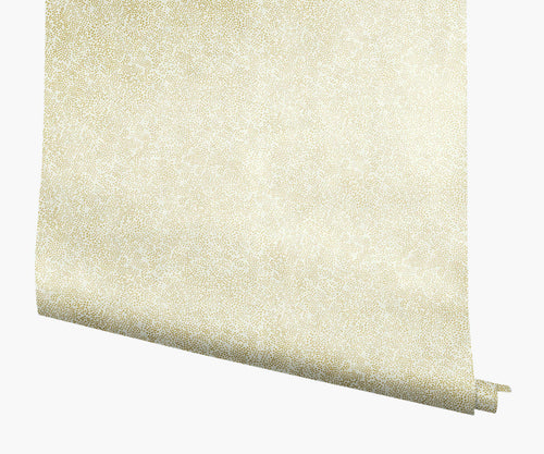 Champagne Dots Wallpaper - Metallic Gold & White
