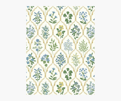 Hawthorne Wallpaper Sample - Blue & Green