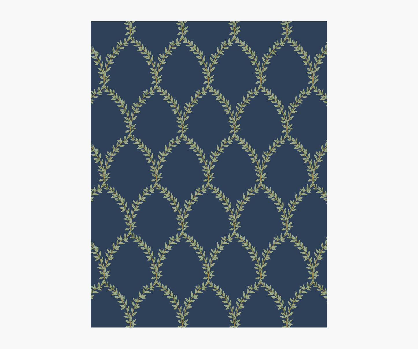Laurel Wallpaper Sample - Navy