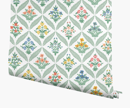 Estee Garden Wallpaper - Sage Multi